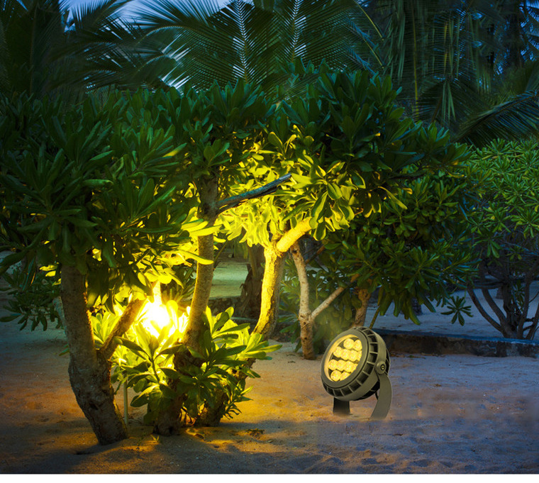 投光灯草坪户外绿化投射灯室外庭院景观射树照树插地36w七彩