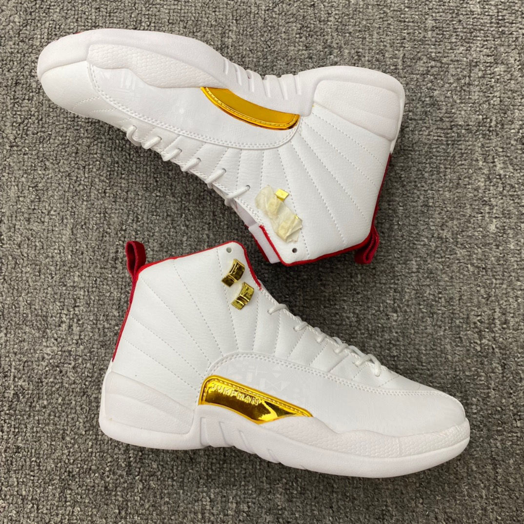 莆田纯原aj12黑红病倒篮球鞋乔12代高帮男女黑武士世界杯气垫耐磨 41