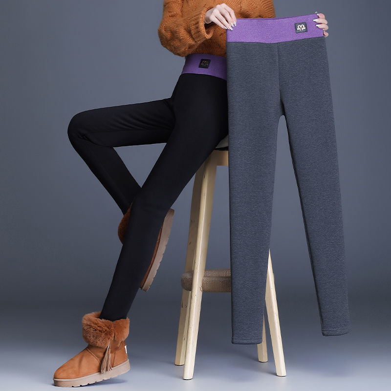 加绒加厚打底裤女2021冬季新款冬季加绒加厚打底裤女女裤外穿一体绒