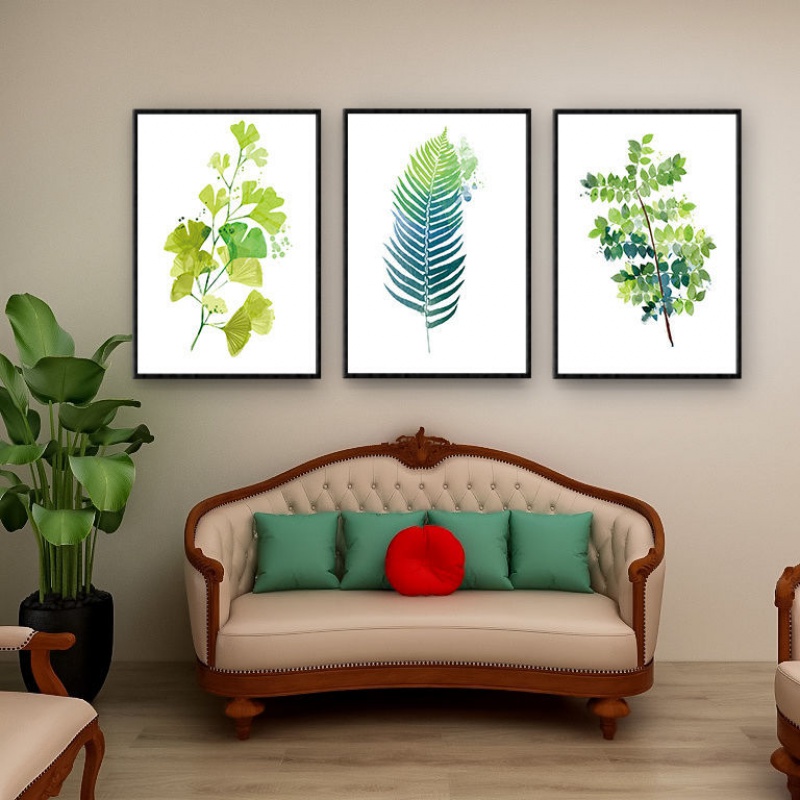 自粘装饰画墙画客厅装饰画现代简约沙发背景墙贴画卧室壁画三联画动物