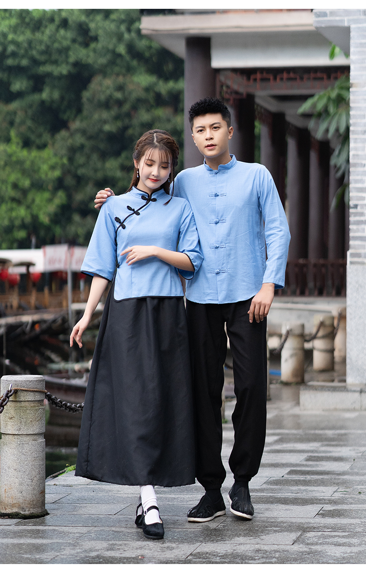 元旦年会过年合唱民国女五四青年装民国风女装中山装男班服舞台合唱