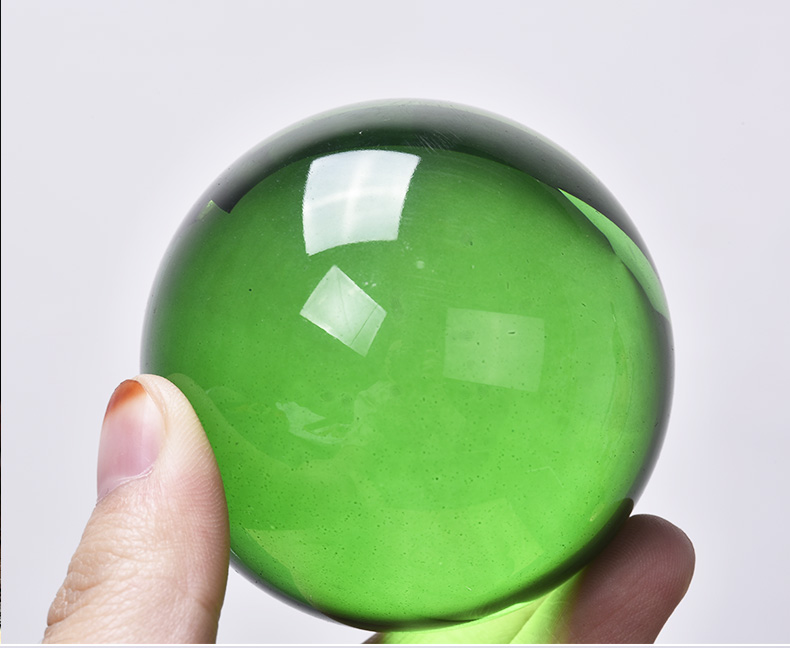 家财万贯绿水晶球摆件绿色玻璃球家居书房装饰品客厅书房摆件开业乔迁