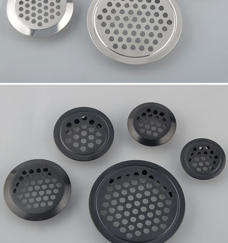 橱柜衣柜通风口装饰盖子鞋柜散热孔透气网盖出气孔塞 白色 平面19mm