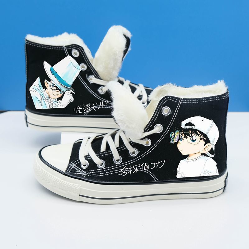 融敬 春夏新款柯南同款动漫联名鞋女日系周边男帆布鞋卡通涂鸦板情侣