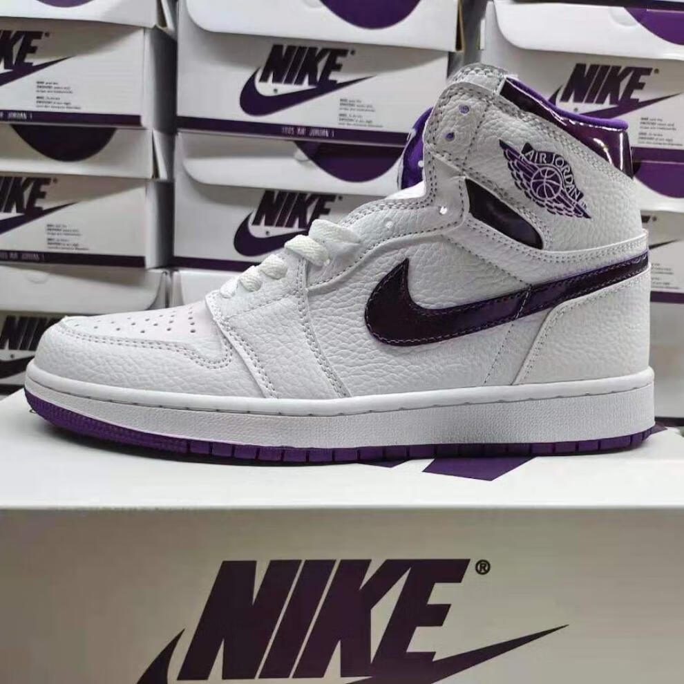 high og 1 白紫钩 紫葡萄高帮篮球鞋男女运动鞋yryo og aj1 白紫钩 42