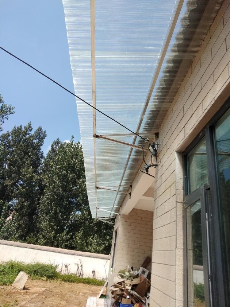 洁典范屋檐采光板房顶波浪水波纹阳光板透明石棉瓦采光瓦透光雨棚树脂