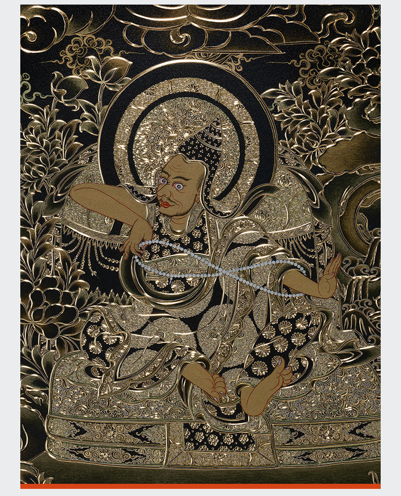 铜师傅太铜 手工錾刻 铜雕画《唐卡黑金款五方文殊菩萨》限售33幅