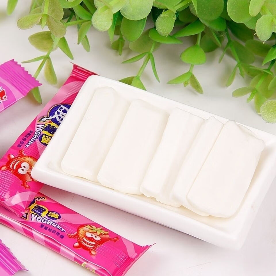 酸溜溜糖果果味软糖奶糖80后怀旧糖果1盒 苹果味360克两盒(约150条)