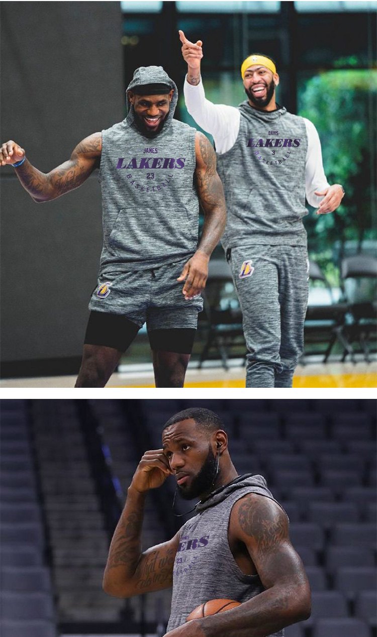 滕讯体育nba全明星湖人秋冬季训练服套装球衣速干紧身衣运动打底衫