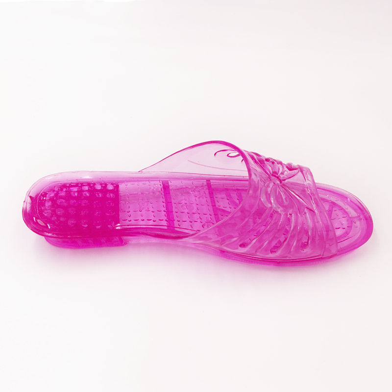 老式塑料凉拖鞋水晶女透明外穿妈妈拖女士平跟居家夏季洗澡浴室鞋