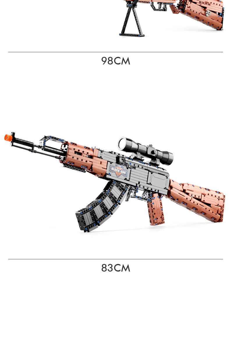 積木拼裝槍可發射狙突擊搶98凱玩具槍awm95式突擊步搶可射m4a1拼裝ak