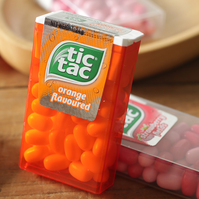 【优选】澳大利亚进口零食tictac口香糖嘀答糖薄荷糖24g口袋盒装