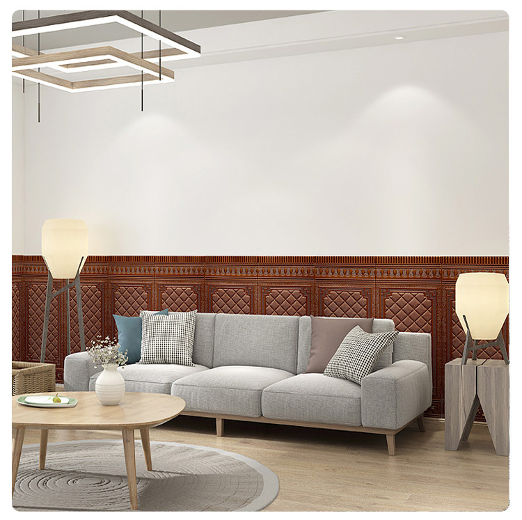 3d立体墙贴自粘墙裙墙围护墙板客厅装饰撞软包水潮泡沫贴纸蓝色rf大