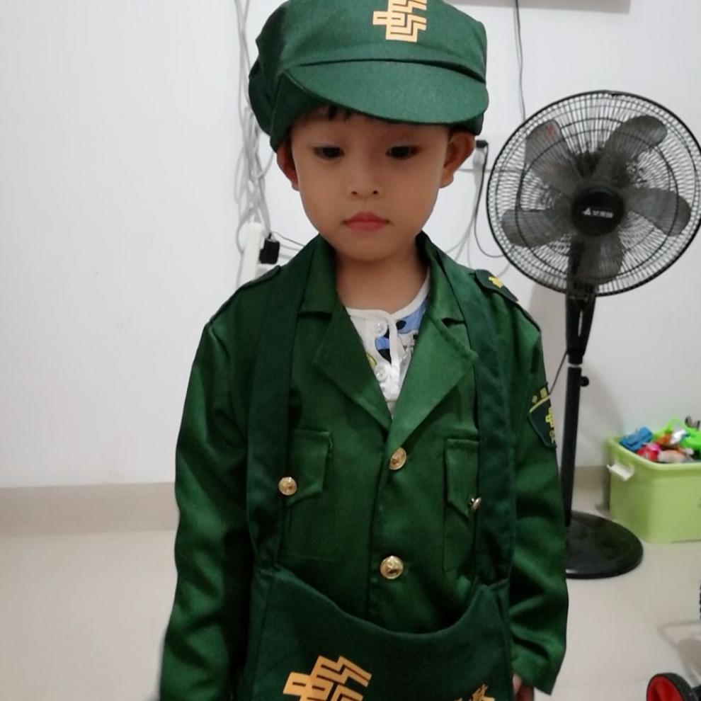 儿童邮递员表演服幼儿快递员演出服新邮政工作角色扮演服装90-160