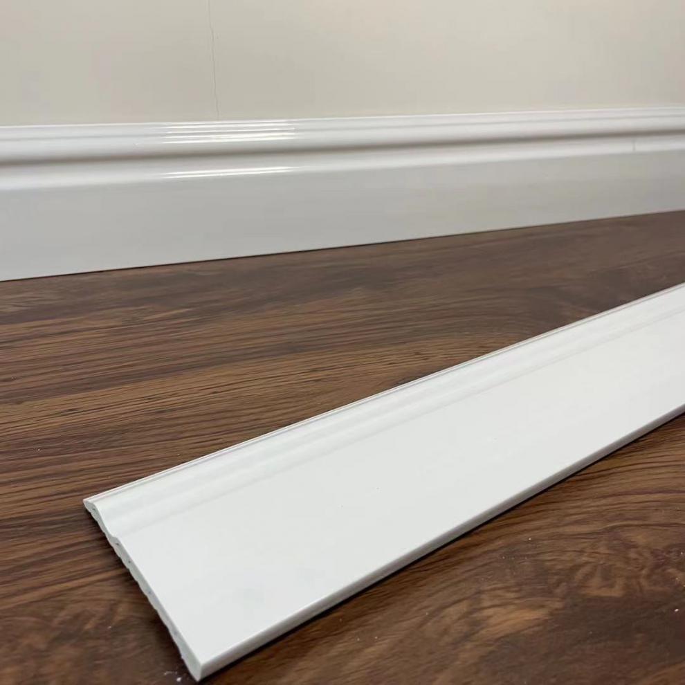非竹木纤维踢脚线踢脚线pvc地脚线装饰条踢脚线家用pvc塑料高10分 灰