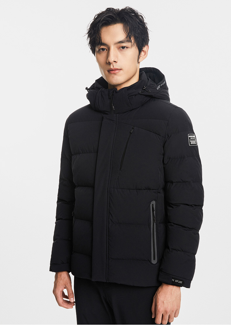 【kolon sport男士可拆卸连帽中型羽绒-outlets】kolon sport/可隆连