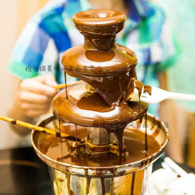 喷泉机专用巧克力酱朱古力瀑布火锅喷淋塔原料酱1千克原味棕色巧克力