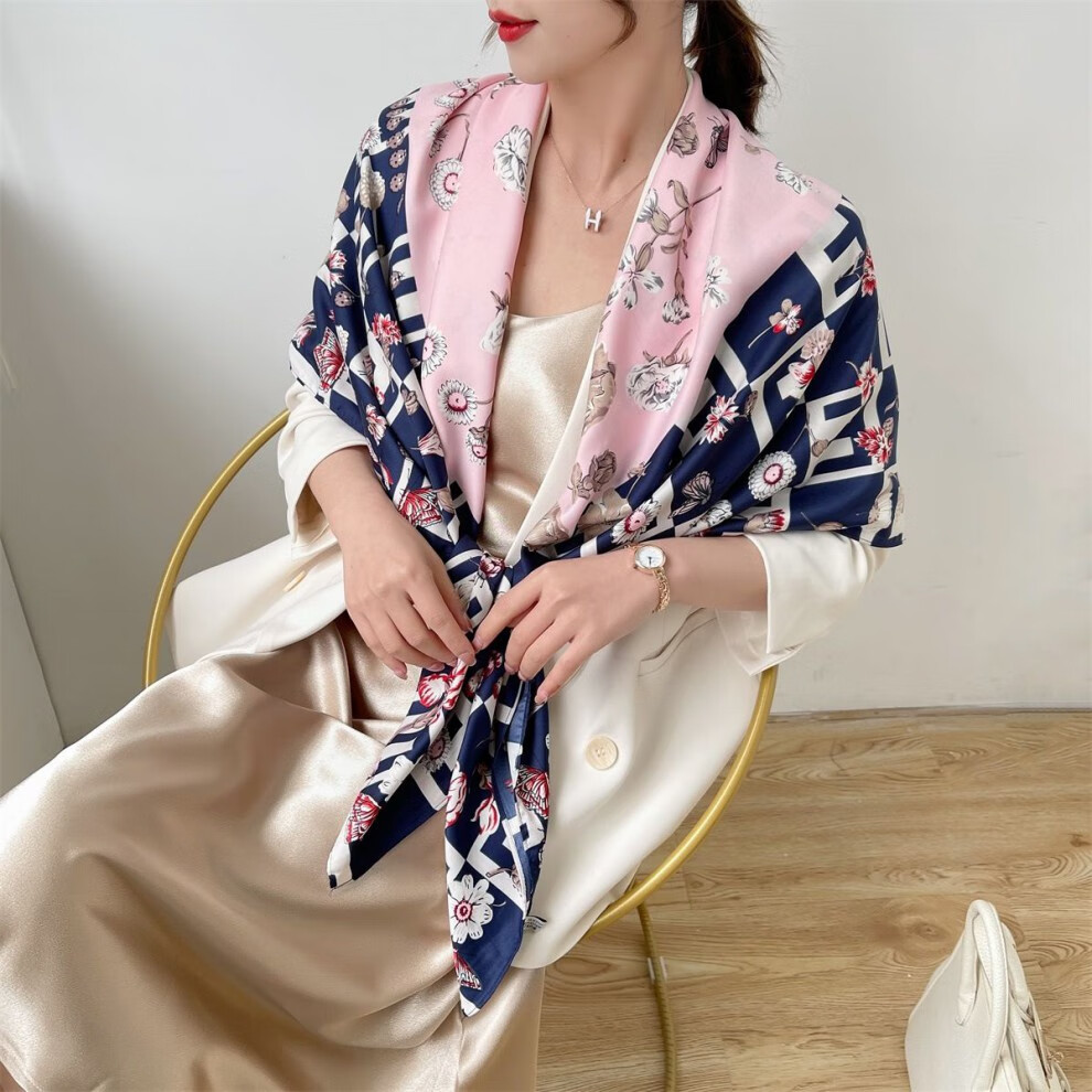 木季云方巾丝巾加长方形超长方形披肩时尚沙滩丝巾秋冬防晒旅游长方形