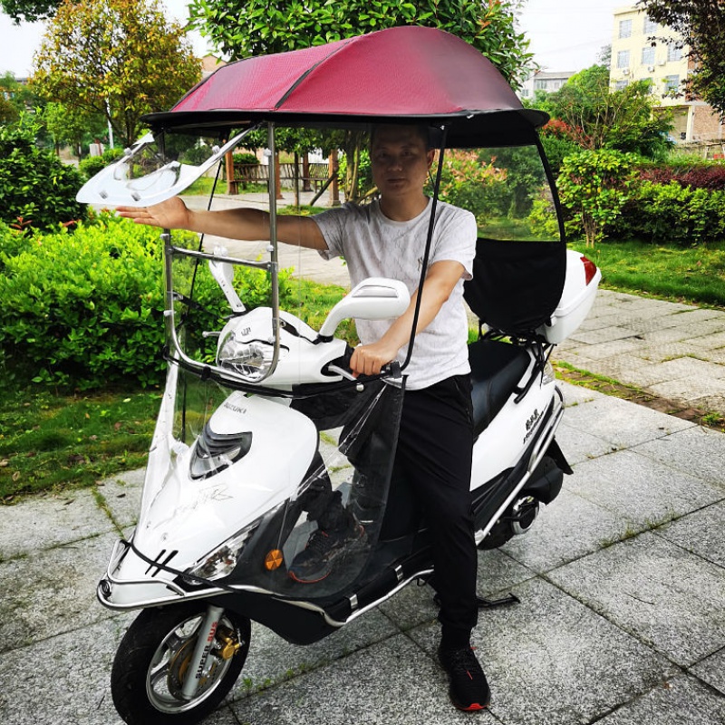 电动车雨棚 电动车雨棚蓬摩托车不锈钢挡雨蓬踏板车防雨遮阳伞电瓶车