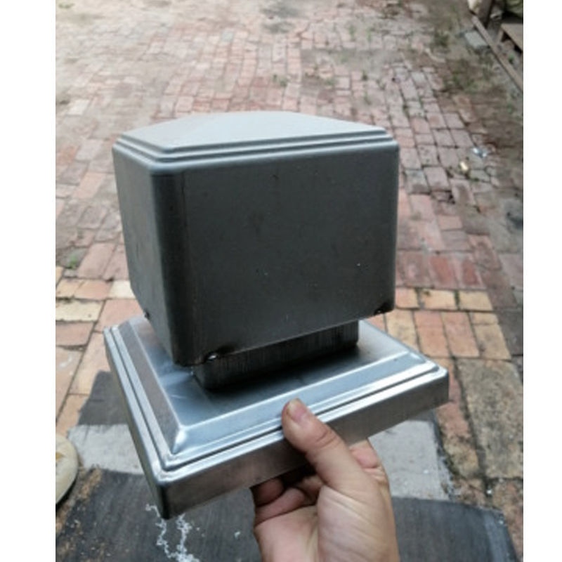 方管莲花柱头铁艺楼梯护栏盖帽围栏遮丑盖阳台配件方管装饰盖 黑色