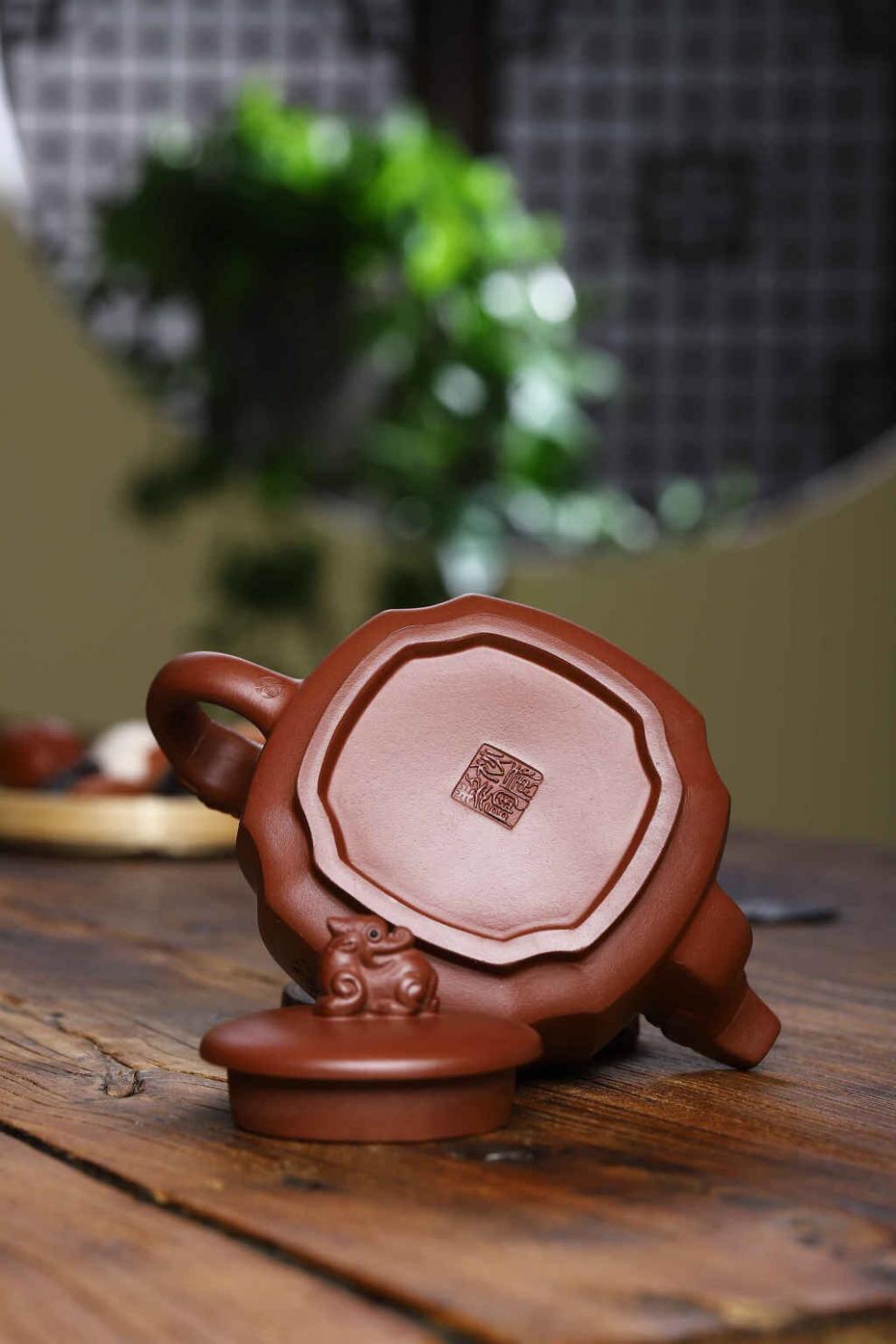 紫砂壶320cc大容量狄威手工泡茶壶 紫清水-龙行天下-狄威【图片 价格
