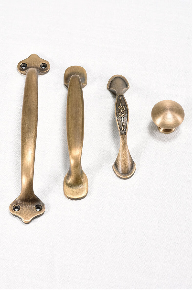 新中式铜抽屉拉手衣柜橱柜鞋柜柜门把手黄铜家具铜拉手现代简约a款