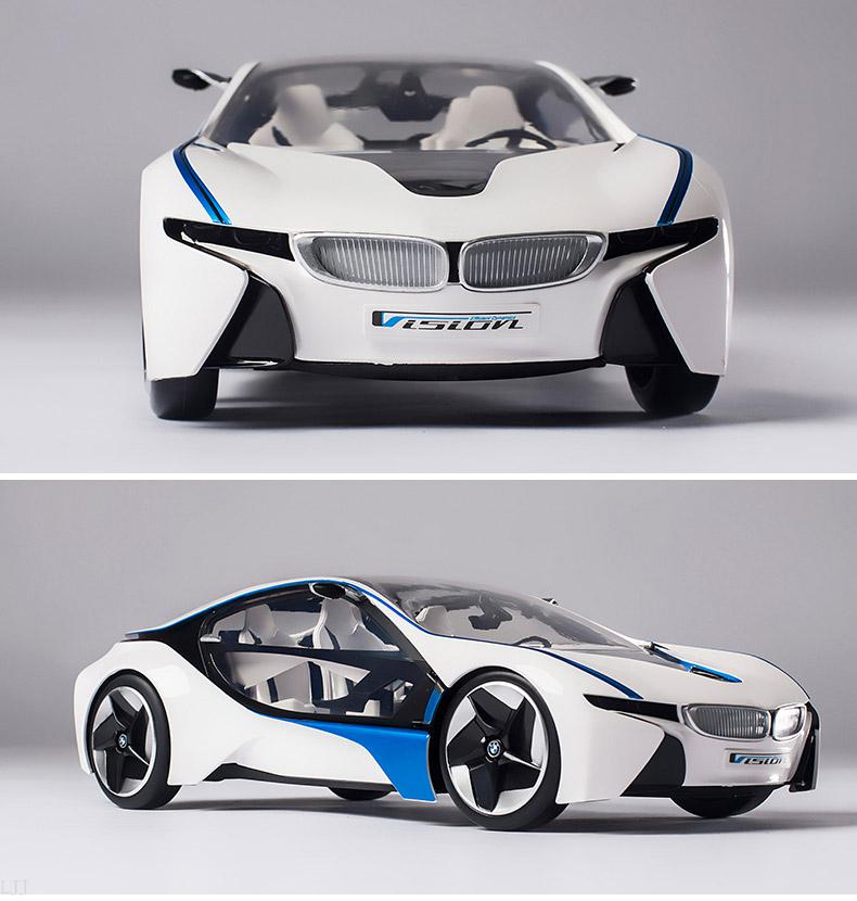 美嘉欣遥控车 美嘉欣车宝马i8跑车可充电儿童玩具车1:14授权书团购 杏