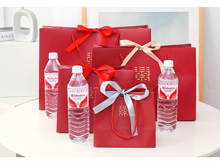 hkpz礼品袋婚礼喜糖袋子中国风纸袋结婚糖盒包装手提回礼袋078金色