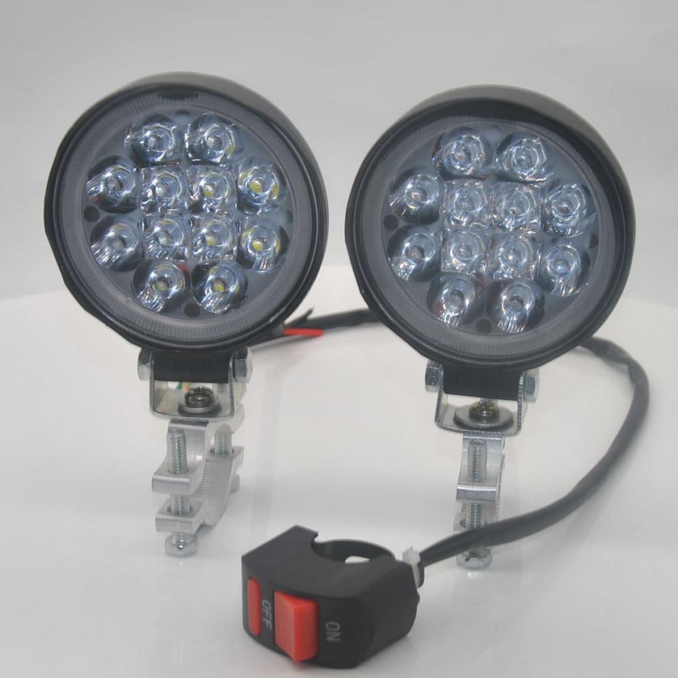 摩托车灯电动车超亮led灯12v24v36伏48v60v72v85v防水三轮车大灯 超亮