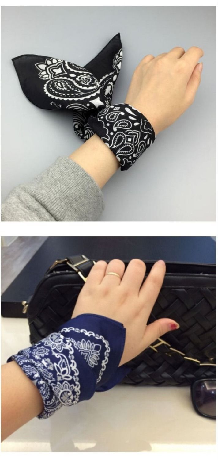 男士手帕嘻哈hiphop头巾发带男女绑手复古腰果55cm小方巾街头潮牌围巾