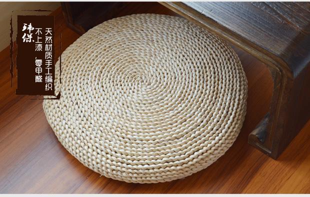 日式玉米皮草编坐垫加厚圆形家用田园拜佛禅修垫榻榻米打坐垫蒲团特级