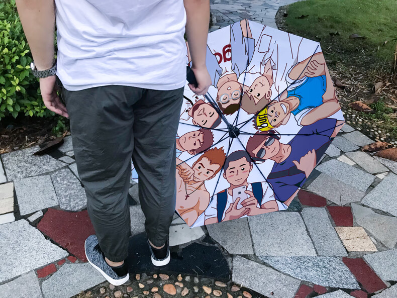 满头大汉伞 满头大汉伞晴雨个性全自动太阳伞2020创意男两用满头大汗