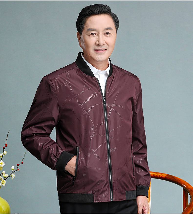 南极人春装爸爸外套春季中老年夹克老人外套春秋款休闲男装宽松上衣