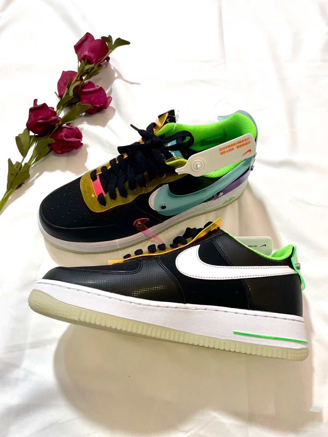 男女鞋force1开拓者炫彩镭射空军一号af1电玩像素高低帮休闲板鞋空军