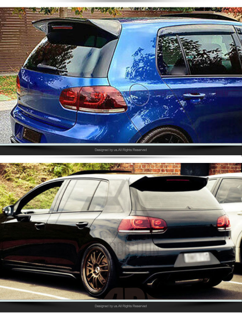 适高尔夫6gti尾翼高尔夫六gtir20改装尾翼免打孔碳纤纹黑色