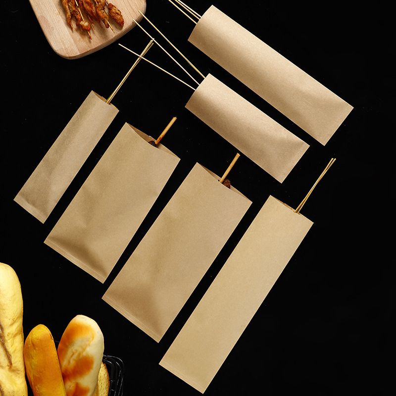 朴柏妮防油牛皮食品袋外卖烧烤打包袋烤肠肉串铁板鱿鱼面筋纸袋拿样65