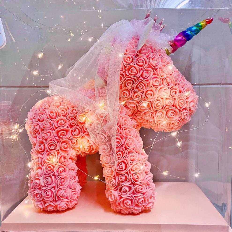 永生花独角兽干花玫瑰礼盒女友生日老婆求婚后备箱圣诞礼物展翅飞翔之