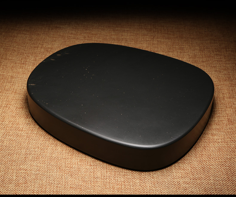 大师砚汇徽州歙砚8寸20cm金星素池砚台天然原石安徽歙砚原石金星文房