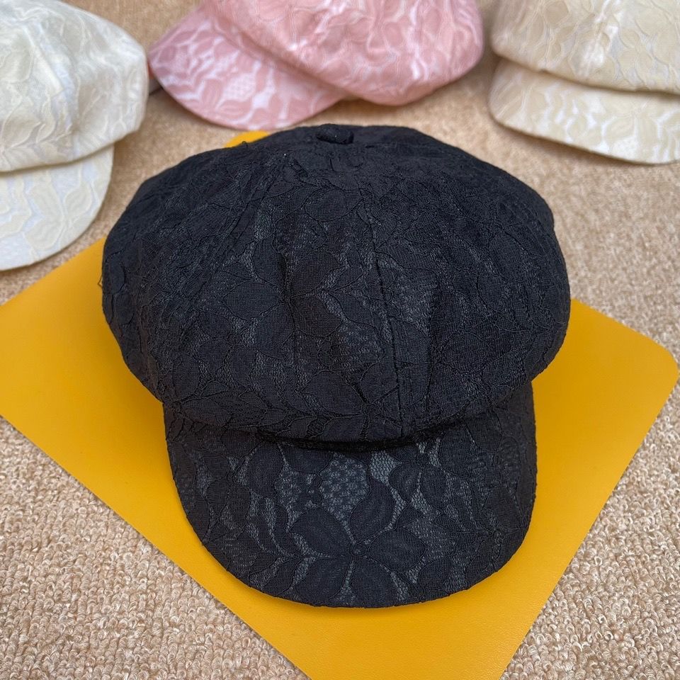 八角帽夏季薄款女士八角帽复古贝雷画家帽春秋季时装帽红色八角帽