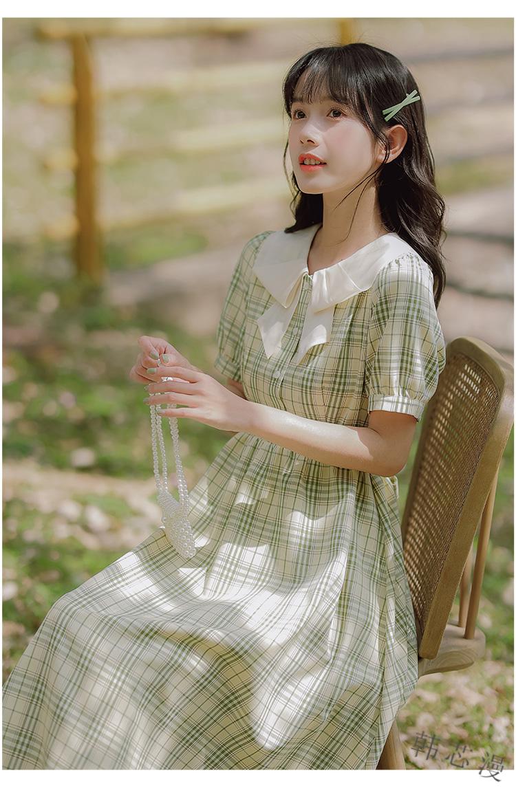 裙子仙女连衣裙学生夏季学院风中长款过膝韩版收腰显瘦仙气少女夏装