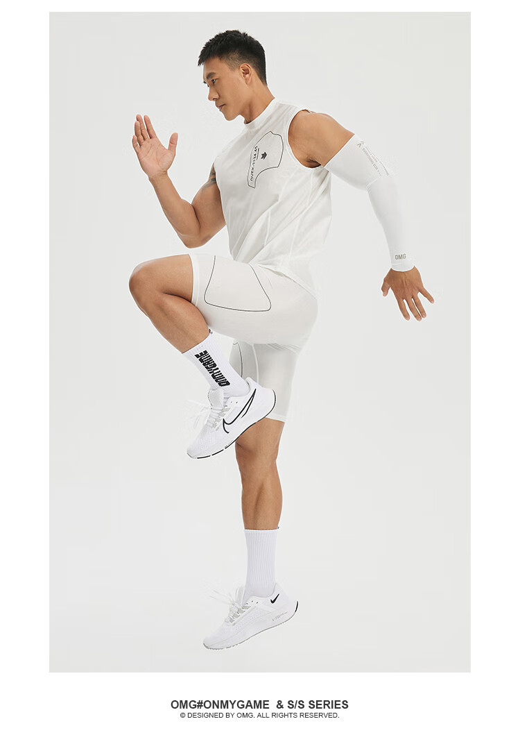 omg潮牌内啡肽系列跑步运动速干健身背心男士训练紧身健身衣黑色l