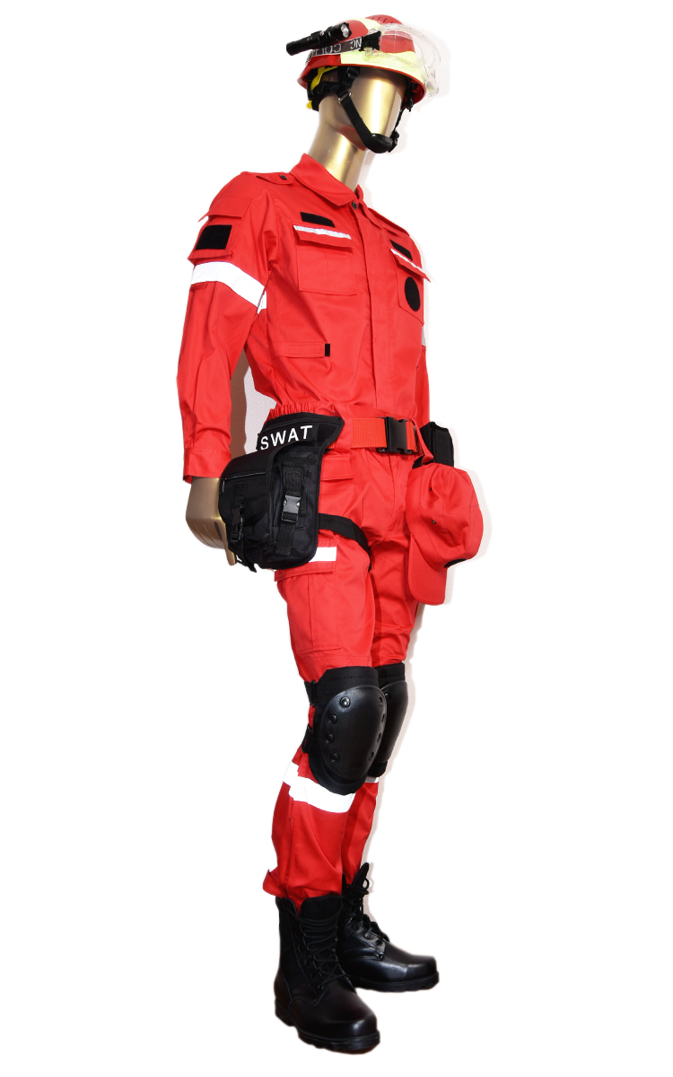 中国大陆新款救援服套装道路公益抢险救灾作训服服 天蓝色灰白色反光