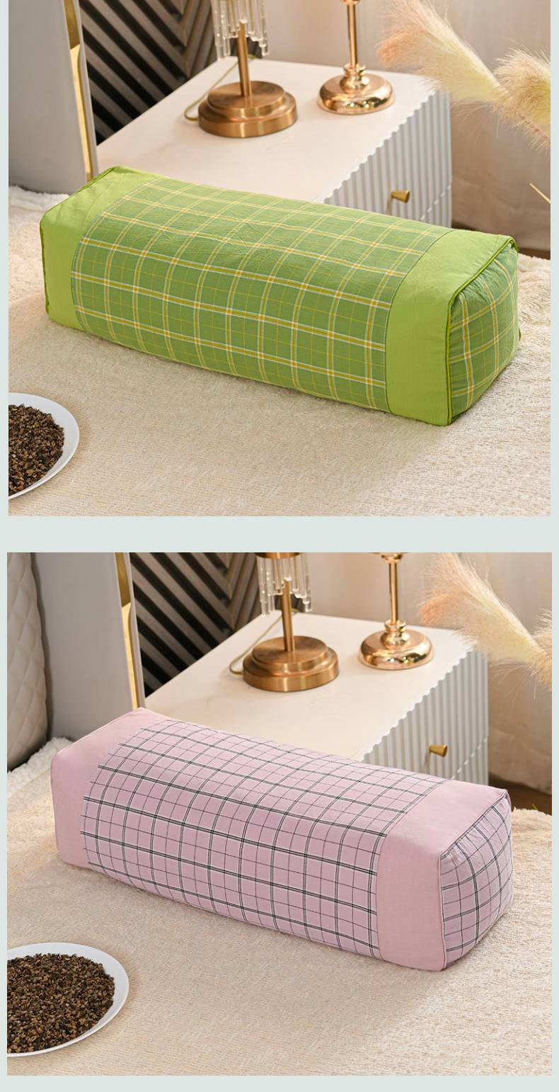 老年人高硬枕头枕头加厚加高纯荞麦壳全荞麦皮枕芯中老年人小号黄色高