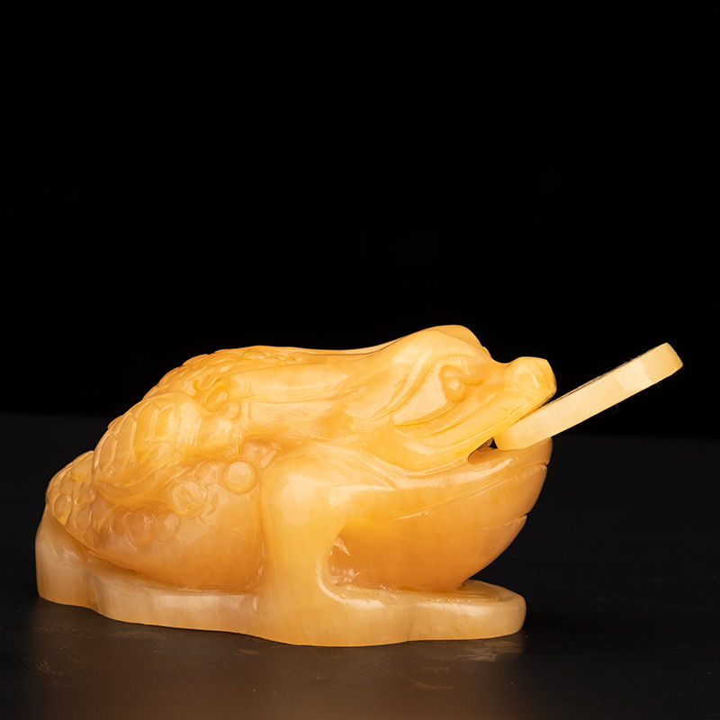 京石云玉石金蟾摆件富贵金蝉三足蟾蜍店铺客厅玄关开业礼品长50厘米