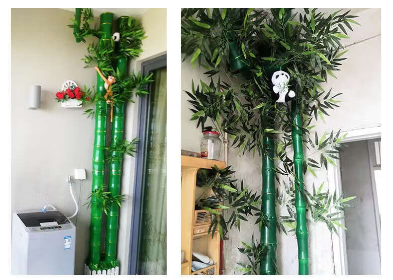 包下水管装饰包暖气管道遮挡装饰管子阳台仿真竹子节麻绳藤条藤条p24