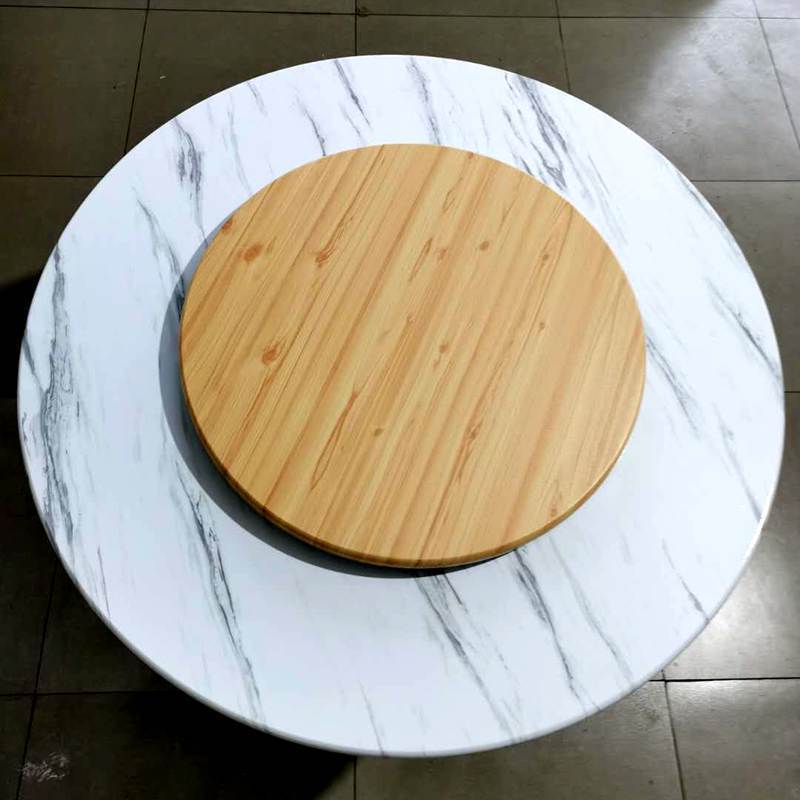 姬悠实木餐桌圆桌转盘旋转台面圆盘带转芯酒店家用现代简约饭桌大转盘