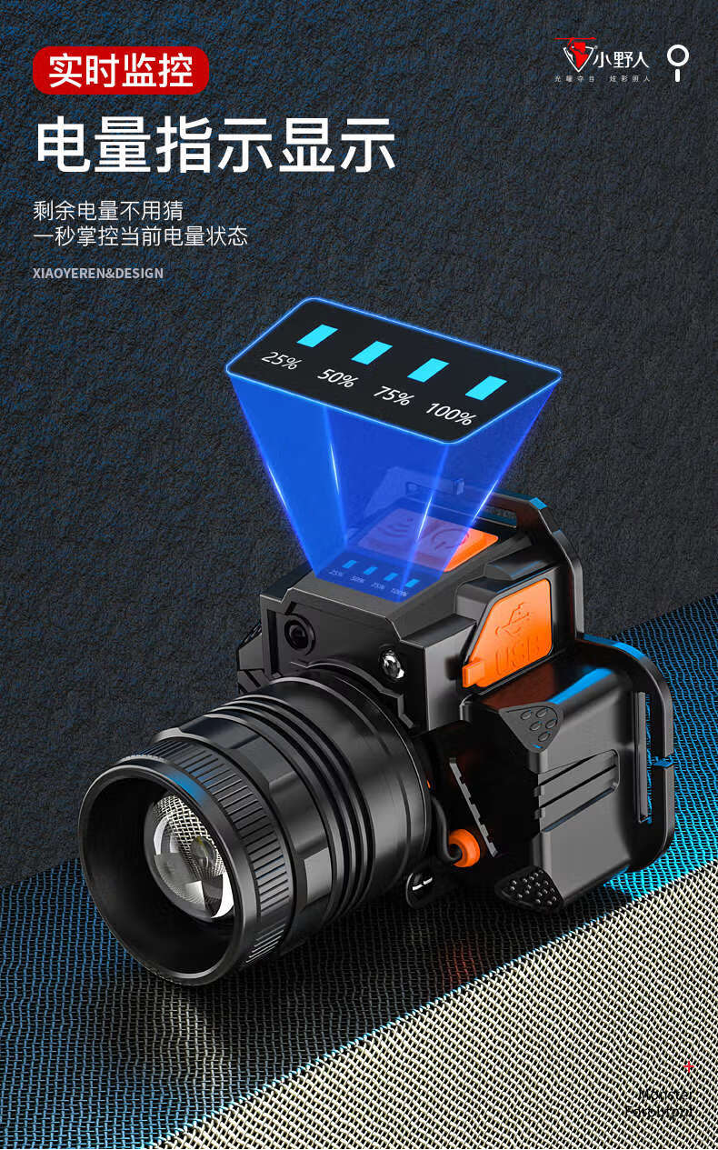 雅尼强光头灯超亮头灯强光超亮可充电头戴式手电筒续航超长夜钓鱼专用