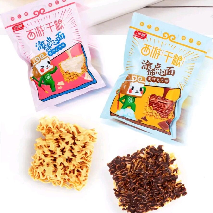 涂饰点心面华糖西游干粮干脆面80后怀旧版巧克力味香爆脆干吃面白