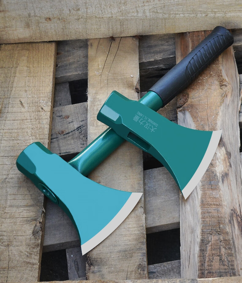 塑柄斧头劈柴高碳精钢锻打斧头锤斧伐木斧大斧子厨房斧劈砍柴户外 短