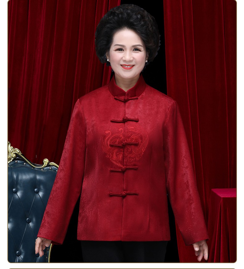 2022新款女装90岁老人寿宴服装老年人唐装女寿星喜庆红色衣服春秋男